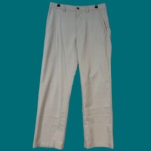 Callaway Mens Golf Pants 32x30 Khaki Tan Textured Flat Front Performance